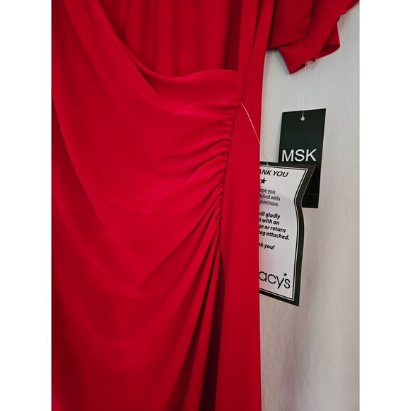 MSK Womens Red Chiffon Embellished Mini Cocktail and Party Dress S BHFO 6423 - Picture 3 of 10